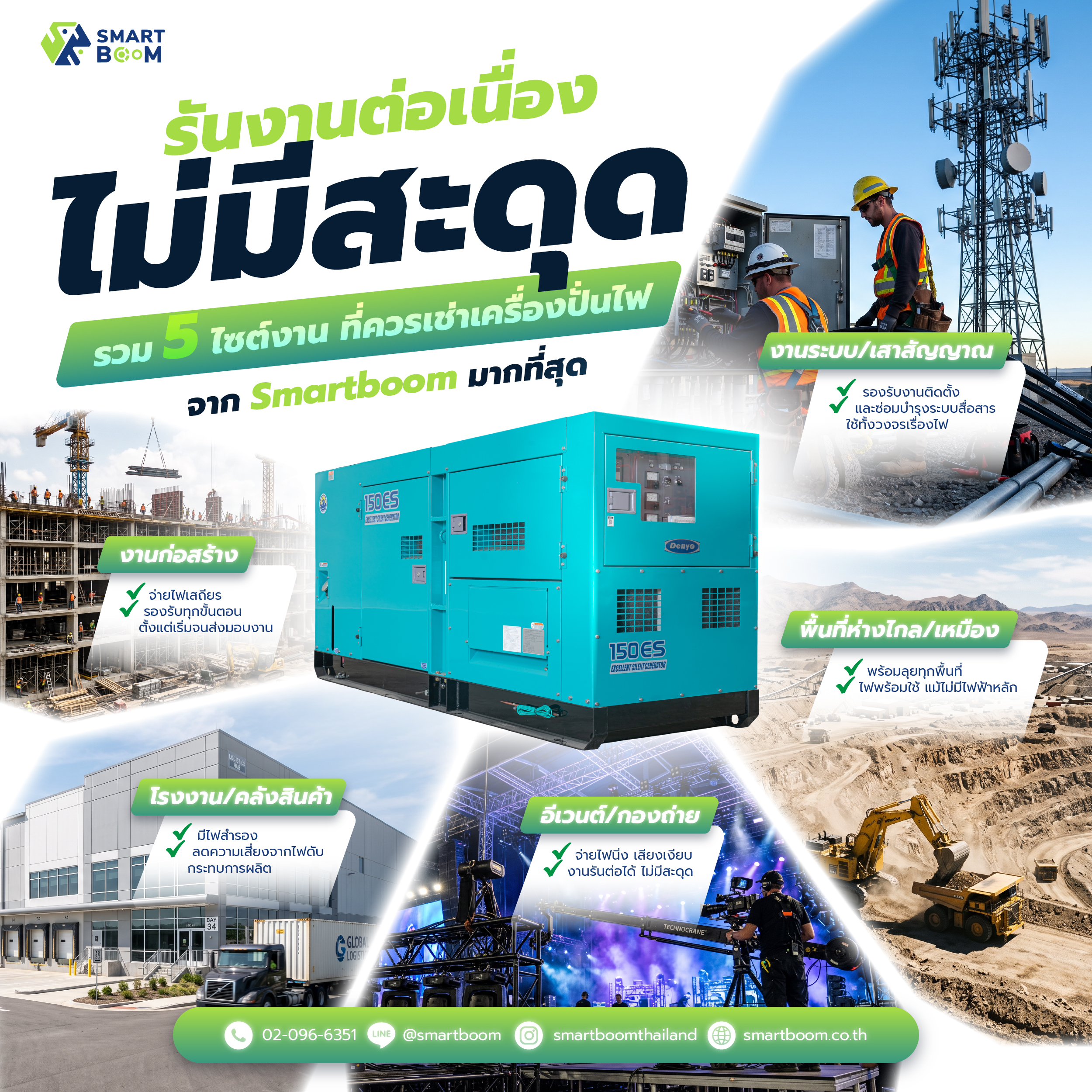 Keep Your Operations Running Without Interruption!  5 Tough Job Sites That Benefit Most from Renting a Generator from Smartboom